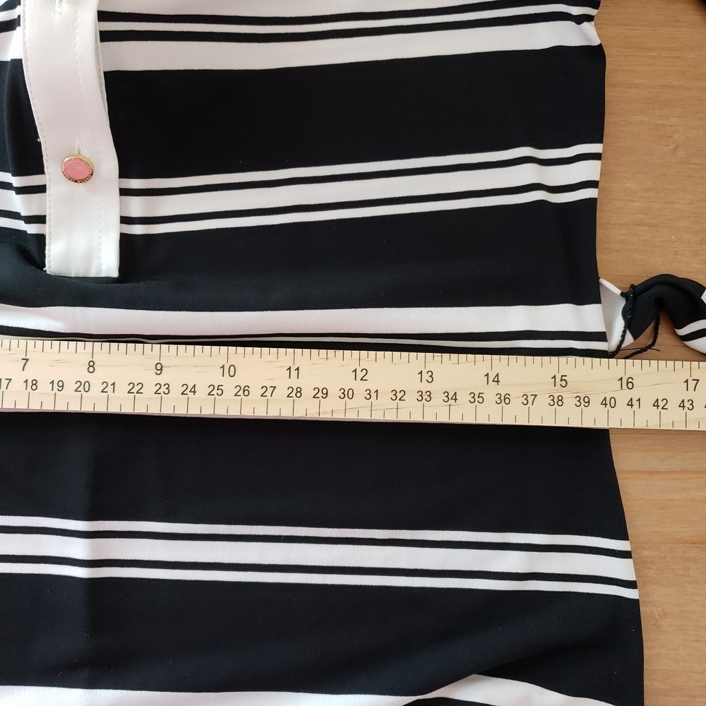 Ivanka Trump Women's Collared Sheath Dress Striped With Belt Black White Size XS - Picture 11 of 12